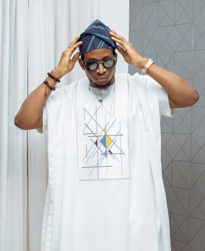 White Agbada with Monogram