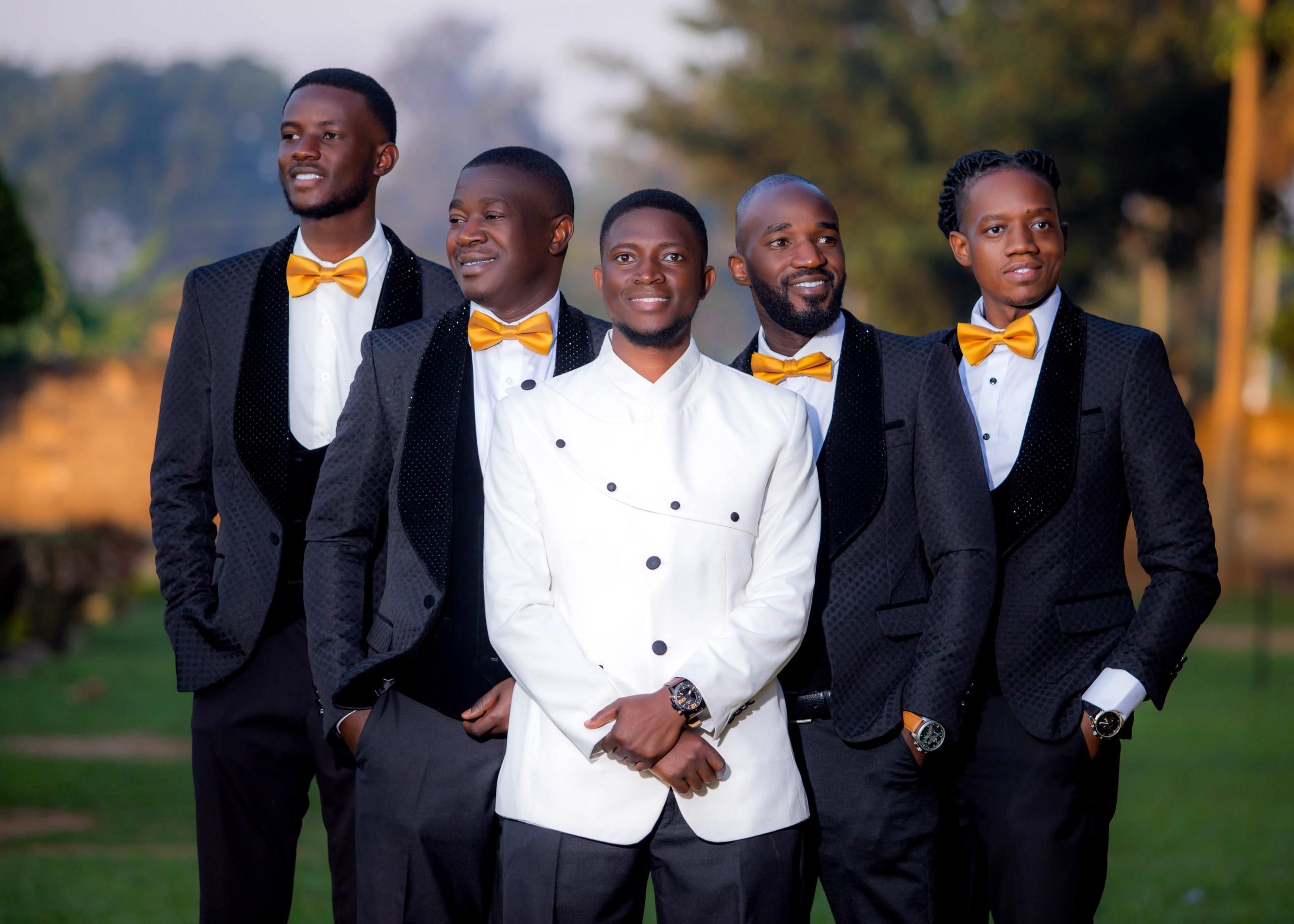 Groom in tuxedo